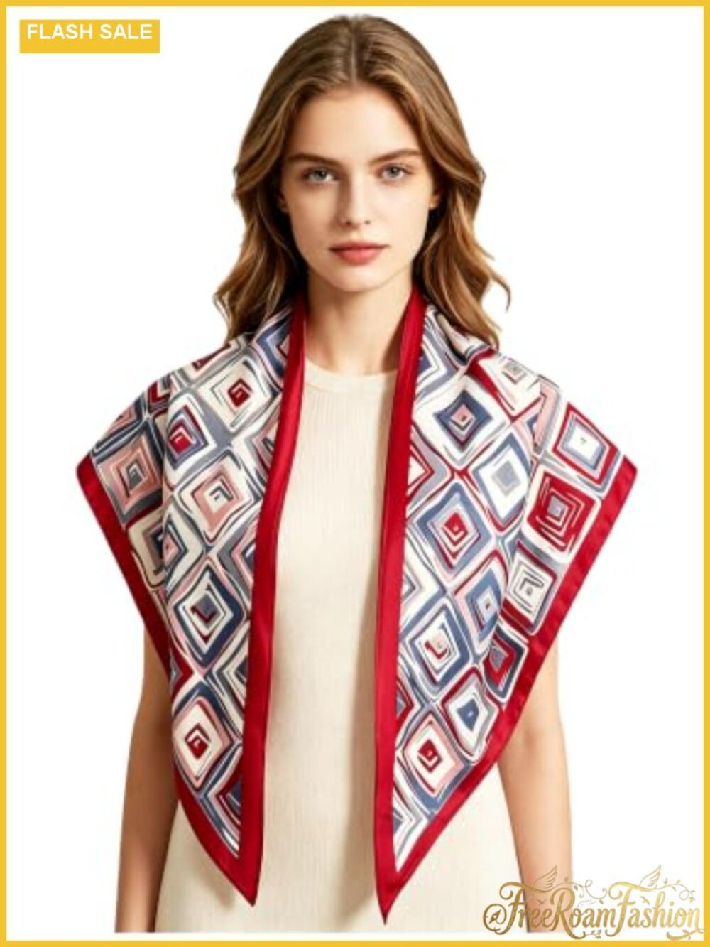 Lightweight Polyester Satin Triangle Shawl Scarf for Women Formal Occasions